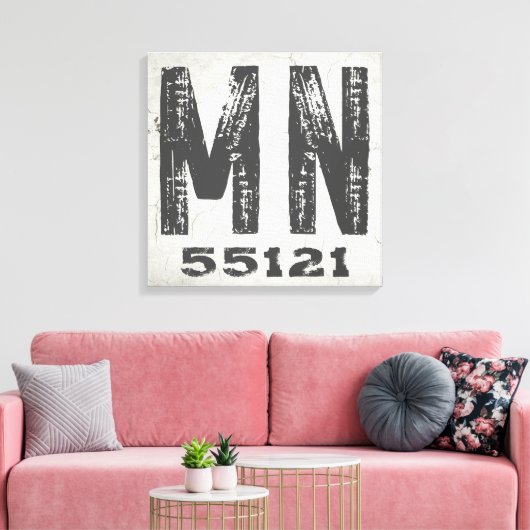 Boerderij rustieke staat Postcode Minnesota Canvas Afdruk (Insitu (Woonkamer))