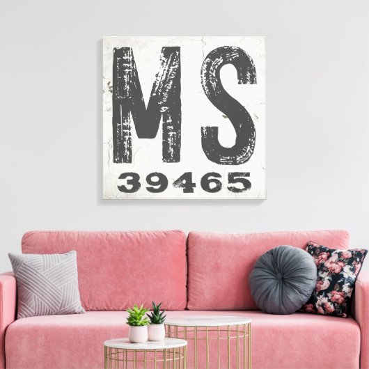 Boerderij rustieke staat postcode Mississippi Canvas Afdruk (Insitu (Woonkamer))