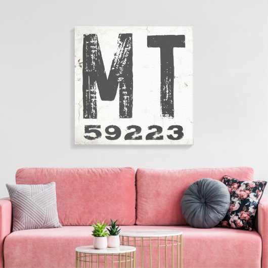 Boerderij rustieke staat Postcode Montana Canvas Afdruk (Insitu (Woonkamer))