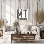 Boerderij rustieke staat Postcode Montana Canvas Afdruk<br><div class="desc">Dit rustieke teken is een eenvoudige manier om uw liefde voor thuis te tonen. De postcode kan worden gepersonaliseerd met elke postcode in de staat. Maakt een geweldig cadeau. Creëer door Simply Farmhouse Press.</div>