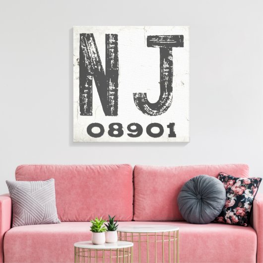Boerderij rustieke staat postcode New Jersey Canvas Afdruk (Insitu (Woonkamer))