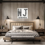 Boerderij rustieke staat postcode New Jersey Canvas Afdruk<br><div class="desc">Dit rustieke teken is een eenvoudige manier om uw liefde voor thuis te tonen. De postcode kan worden gepersonaliseerd met elke postcode in de staat. Maakt een geweldig cadeau. Creëer door Simply Farmhouse Press.</div>