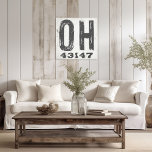 Boerderij rustieke staat postcode Ohio Canvas Afdruk<br><div class="desc">Dit rustieke teken is een eenvoudige manier om uw liefde voor thuis te tonen. De postcode kan worden gepersonaliseerd met elke postcode in de staat. Maakt een geweldig cadeau. Creëer door Simply Farmhouse Press.</div>