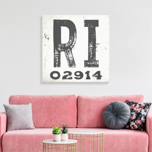 Boerderij rustieke staat Postcode Rhode Island Canvas Afdruk (Insitu (Woonkamer))