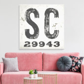 Boerderij Rustieke Staat Postcode South Carolina Canvas Afdruk (Insitu (Woonkamer))