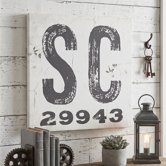 Boerderij Rustieke Staat Postcode South Carolina Canvas Afdruk