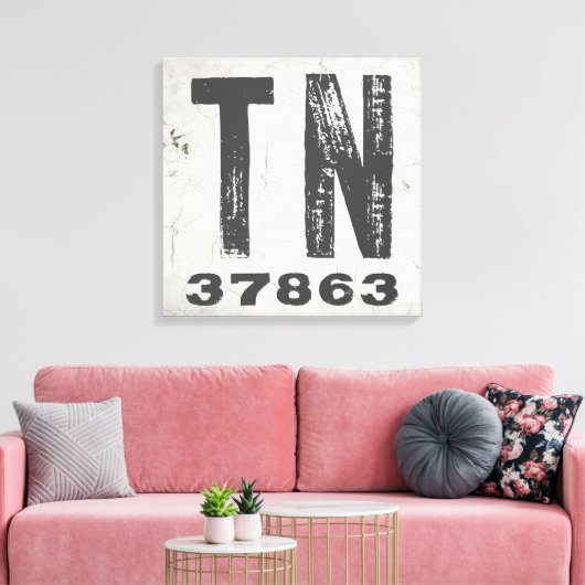 Boerderij Rustieke Staat Postcode Tennessee Canvas Afdruk (Insitu (Woonkamer))