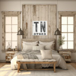 Boerderij Rustieke Staat Postcode Tennessee Canvas Afdruk<br><div class="desc">Dit rustieke teken is een eenvoudige manier om uw liefde voor thuis te tonen. De postcode kan worden gepersonaliseerd met elke postcode in de staat. Maakt een geweldig cadeau. Creëer door Simply Farmhouse Press.</div>