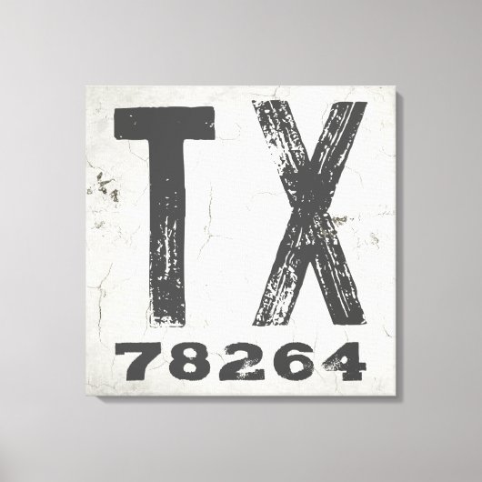 Boerderij Rustieke Staat Postcode Texas Canvas Afdruk (Voorkant)