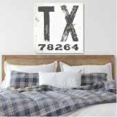 Boerderij Rustieke Staat Postcode Texas Canvas Afdruk (Insitu (Slaapkamer))