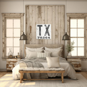 Boerderij rustieke staat Postcode Texas Canvas Afdruk