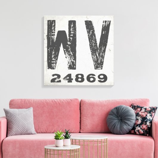 Boerderij Rustieke Staat Postcode West Virginia Canvas Afdruk (Insitu (Woonkamer))