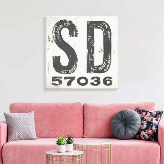 Boerderij rustieke staat postcode Zuid Dakota Canvas Afdruk (Insitu (Woonkamer))