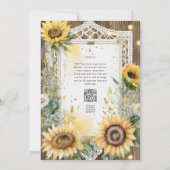 Boerderij rustieke zonnebloemen bruiloft kaart (Achterkant)