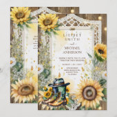 Boerderij Rustieke Zonnebloemen Trouwen  Kaart (Voorkant / Achterkant)