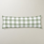 Boerderij Salie Groen Rustiek Gingham Geruit Lichaamskussen (Achterkant)