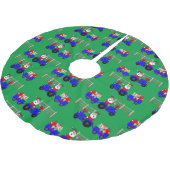 Boerderij Santa op tractor met geschenkboomrok Kerstboom Rok (Gekanteld)