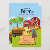 Boerderij Scarecrow Birthday Kaart (Voorkant / Achterkant)