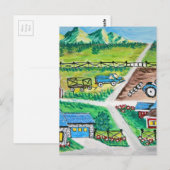 Boerderij scène briefkaart (Voorkant / Achterkant)