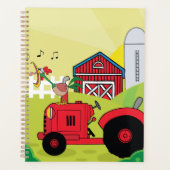 Boerderij Scene met Zingende Haan op Tractor Planner (Voorkant)