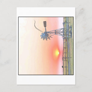 Boerderij Scene op Sunset met Rustic Windmill Briefkaart
