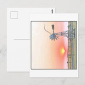 Boerderij Scene op Sunset met Rustic Windmill Briefkaart (Voorkant / Achterkant)