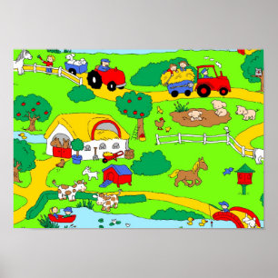 Boerderij scène poster