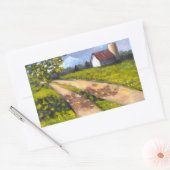 Boerderij Scène: Schilderen van Landschap, Schuur Rechthoekige Sticker (Envelop)