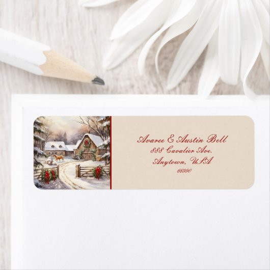 Boerderij Scène van Yesteryear Label (Insitu)