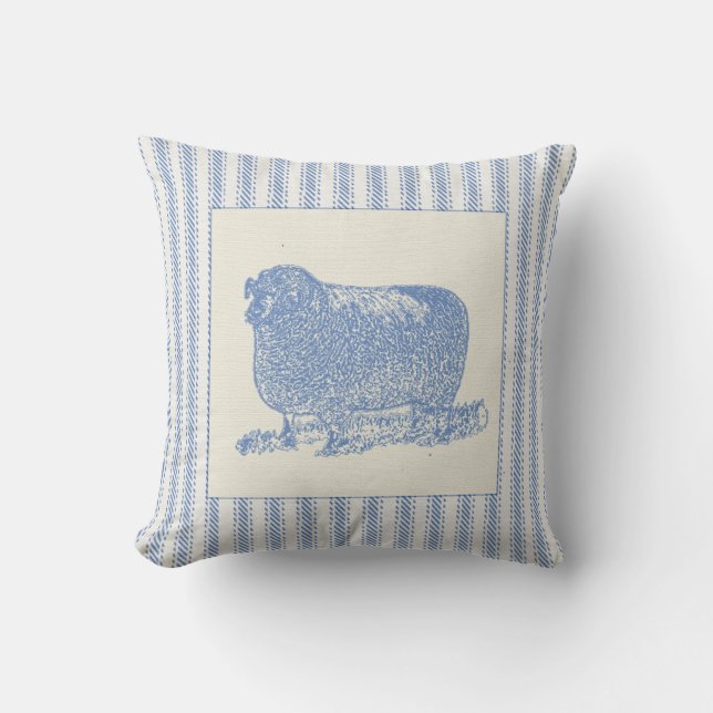Boerderij schaap met tikkend patroon kussen (Voorkant)