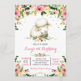 boerderij schaap verjaardagsuitnodiging kaart