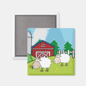 Boerderij schapen magneet (Voorkant / Achterkant)