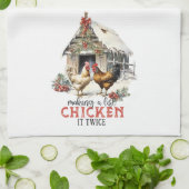 Boerderij Schattige Fun Chicken Christmas Theedoek (Gevouwen)