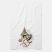 Boerderij Schattige Fun Chicken Christmas Theedoek (Verticaal)