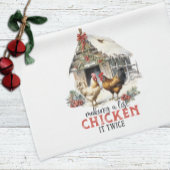 Boerderij Schattige Fun Chicken Christmas Theedoek