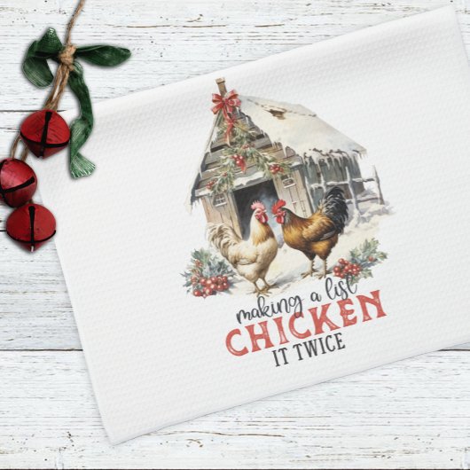 Boerderij Schattige Fun Chicken Christmas Theedoek