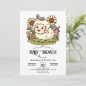 Boerderij Schattige Schaap Baby shower Kaart (Staand voorkant)