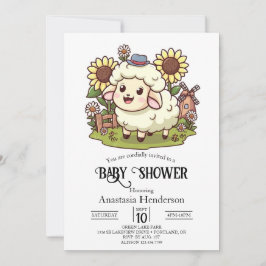 Boerderij Schattige Schaap Baby shower Kaart