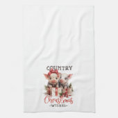 Boerderij Schattigee Varkens Land Kerstmis Theedoek (Verticaal)