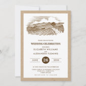 Boerderij schets kraft papier rustieke bruiloft kaart (Voorkant)