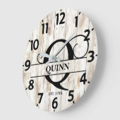Boerderij Schil Hout Q Monogram Grote Klok (Hoek)
