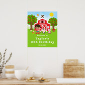 Boerderij Schuur Afro-Amerikaans Meisje Verjaardag Poster (Keuken)