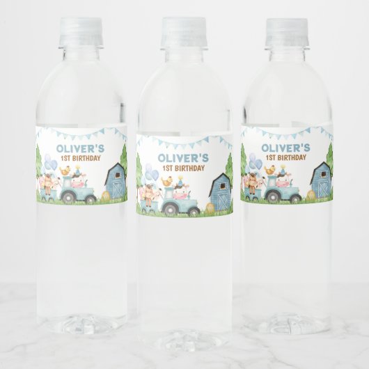 Boerderij, Schuur Dieren, Barnyard, Ranch Water Bo Waterfles Etiket (Flessen)
