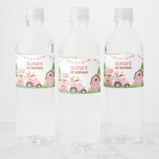 Boerderij, Schuur Dieren, Barnyard, Ranch Water Bo Waterfles Etiket (Flessen)