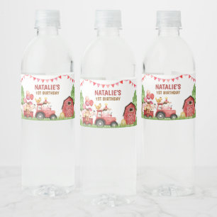 Boerderij, Schuur Dieren, Erf, Ranch Waterfles Etiket