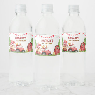 Boerderij, Schuur Dieren, Erf, Ranch Waterfles Etiket