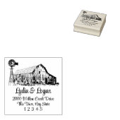 Boerderij Schuur Hout Art Stamp Rubberstempel (Gestempeld)