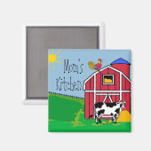 Boerderij Schuur Rooster-Mom's Keuken Magneet (Voorkant / Achterkant)