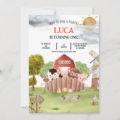 Boerderij Schuurdieren Verjaardagsuitnodiging Feestdagenkaart (Voorkant)