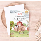 Boerderij Schuurdieren Verjaardagsuitnodiging Feestdagenkaart